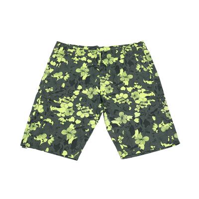 China Sustainable Flower Printing Customized Pattern Knee Length Swim Shorts for sale