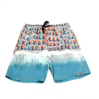 China Wholesale QUICK DRY Custom Splicing Swim Trunks Summer Custom Print 4 Way Black Men Beach Shorts for sale