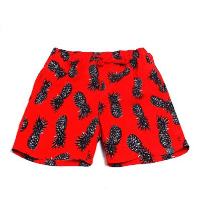 China Custom Viable Print Mens Casual Red Pineapple Digital Sportswear Panel Beach Shorts for sale