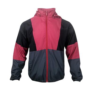 China High Quality Mens Red Logo Unisex Windbreaker Custom Made Viable Patchwork Sports Trackers for sale