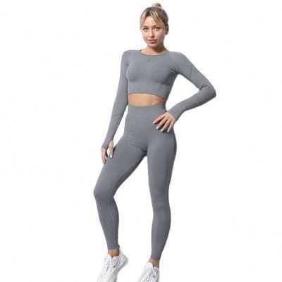 China Breathable fitness and yoga wear Uniooo 021 new long sve yoga suit sport plus-size xxx sports Yoga sets for sale