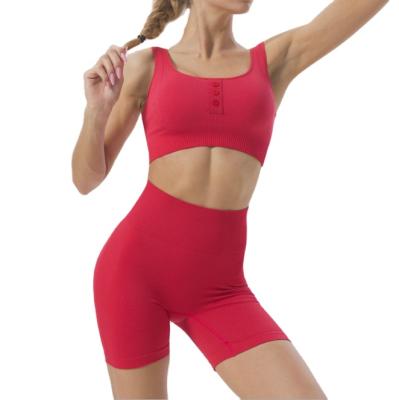 China New Breathable Yoga Wear Quick Dry Yoga Bra Shorts Yoga Set Sports Sets Running Fitness Seamless Vest Set Women for sale