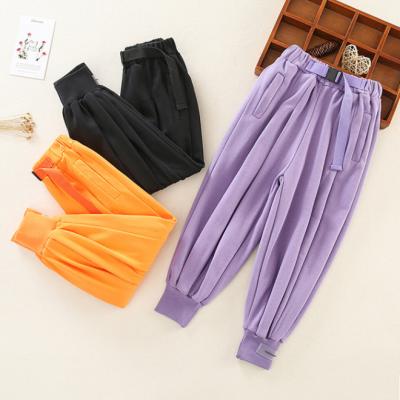 China KS4091 Anti-pilling Spring Girls Track Pants 2021 Solid Color Girls Fashion Pants High Quality Sport Tracksuit for sale