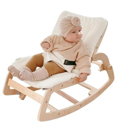 China Modern Kids Sofa Children Furniture Indoor Natural Wooden Baby Rocking Chair Bouncer Rocker For Babies Nursery Sleeping for sale