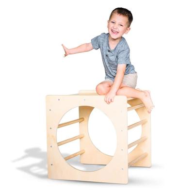 China Montessori STUFFED Climbing Cube With Indoor Play Toys Natural Wooden GYM Ramp Kids Climbing Frame Sets For ToddlerPickler Cube for sale