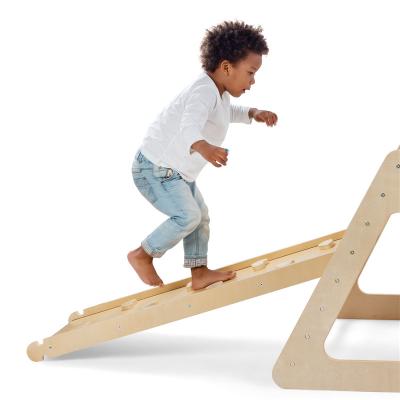 China Wooden Play Toddler Kids Climbing Foldable Pickler Triangle Ladder Set With Ramp For Baby Climber Gym Climbing Playground for sale