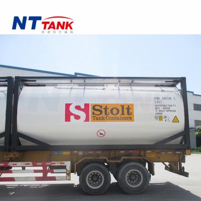 China 20 Feet Stainless Steel ISO Bulkhead Liquid Portable 15 Tank Container 15 for sale