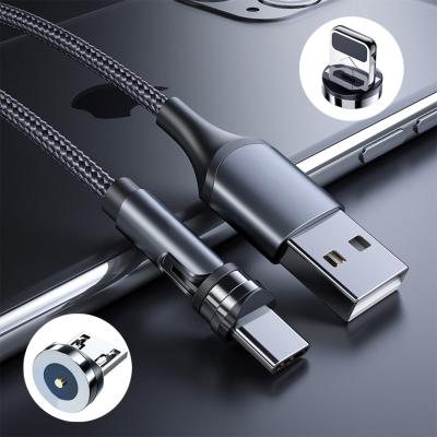 China Fast Charging Speed ​​Magnetic USB LED Micro Data Cable 180 Degree Bend Light USB Cable For Phones iPhone for sale