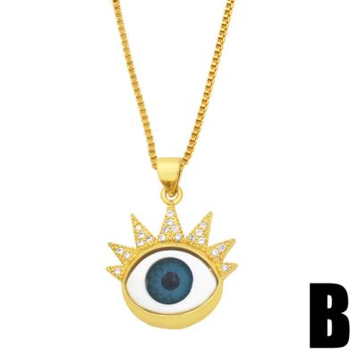 China CLASSIC Customized Turkish Necklace Fashion Turquoise Eye Necklace Gold Plated Eye Necklace for sale