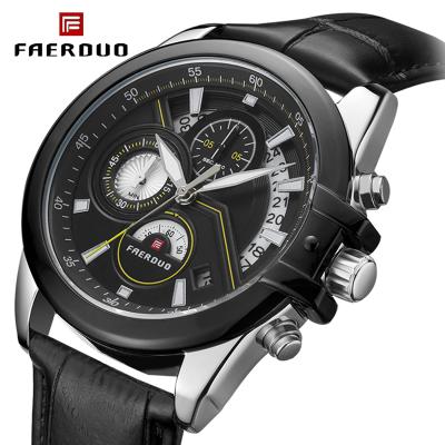 China Full Calendar Newcomer FAERDUO Watches Reloj Hombre Military Casual Army Men's Sport Leather Wristwatch Relogio Masculino Para For Men for sale