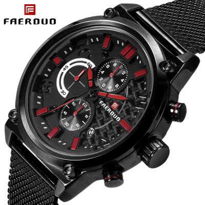 China Automatic date brand watch FAERDOU men fashion Quartz-casual watch waterproof erkek kol saati watches top luxury masculino 8208 de clock relogio for sale