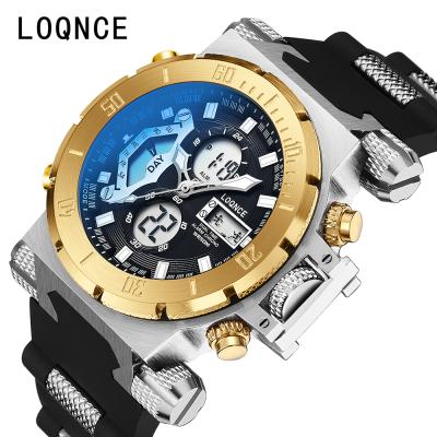 China New LOQNCE Chronograph Men's Military Sport Watches Men's Waterproof LED Digital Quartz Watch Dual Display Clock Relogio Masculino for sale