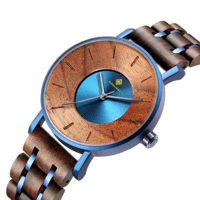 China KUNHUANG Quartz Waterproof Wooden Watch Men's Wristwatches Top Luxury Military Sports Watch Waterproof Male Clock Relogio Masculino for sale