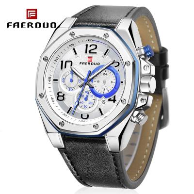 China FAERDUO Full Calendar Mens Watches Top Luxury Waterproof Sports Quartz Watches Wristwatch For Man Chronograph Military Clock for sale