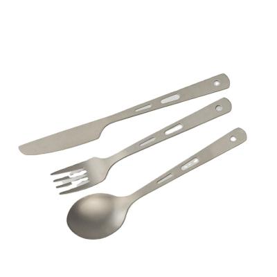 China Supply Sale Reusable Contemporary Travel Maker Titanium Cutlery Set With Case for sale