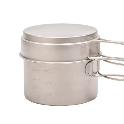 China 2022 Manufacturer Promotions Pure Titanium Outdoor Camping Picnic Pot Pan Set for sale