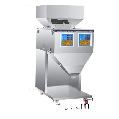 China Food Powder Pouch Semi-automatic Single Bag Weighing Granule Semi-automatic Spice Filling Machine Double Head Food Powder Filling Machine for sale