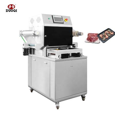 China DUOQI Food Nitrogen Injection Gas Vacuum Food Packing Card Tray Sealing Rinser Machine For Plastic Containers for sale