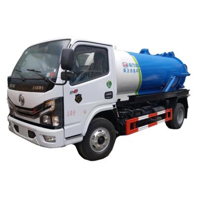 China Q345 DONGFENG Euro6 Vacuum Pump 5cbm Sewer Sump Tank Truck Steel Diesel Sewage Sucking Truck For Sale for sale