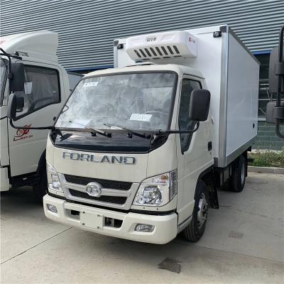 China Transport Freezer Food Small Foton 6 Wheels Van Cold Storage Freezer Refrigerator Truck For Seafood for sale