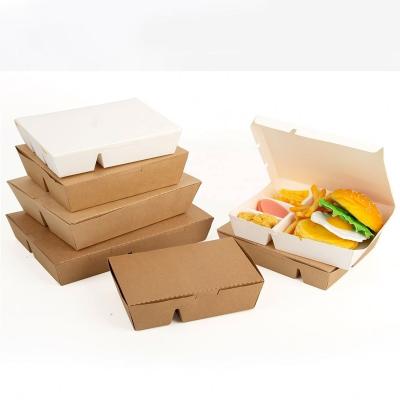 China Disposable Disposable To Go Boxes Made From Biodegradable Paper Tableware 2 3 4 Compartment Lunch Food Box for sale