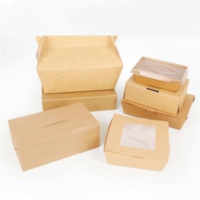 China Hot Sale Custom Paper Disposable To Go Boxes With Window And Handle Recycled Sushi To Go Box Packaging for sale