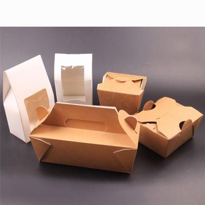 China Disposable Paper Snack Box, Bio Degradable Cardboard Lunch Box, Custom Printed Disposable Catering Lunch Box for sale