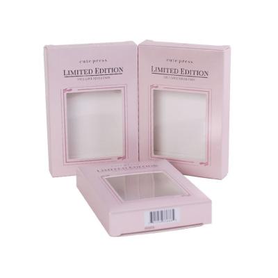 China Disposable Stain Goods Cosmetics Gift Box With Window Eyelash Lip Gloss Packaging Box Magnet Wholesale Paper Box for sale