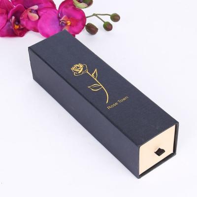 China Creative Custom Recycled Candy Rectangle Drawer Gift Box Logo Perfume Watch Packaging Box High Grade Materials Gold Stamping Gift Paper Box for sale