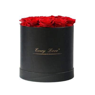 China Real nature preserved roses ZanTe customize large size valentine roses box wedding rose box gift cylinder box roses for lady for sale