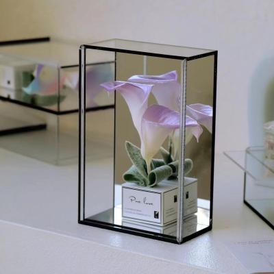 China Valentines Day Gift New Product Ideas 2022 Flower Zantedeschia Forever Preserved In Acrylic Mirror Box For Valentine's Day Birthday for sale