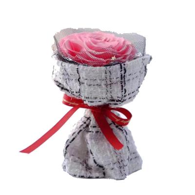 China Preserved Rose Head ZanTe Customization Fabric Lace Bag 2022 Simple Everlasting Mini Bouquet Simple Eternal Rose For Wedding Birthday valentine's day for sale