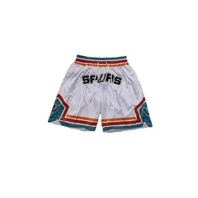 China Quick-Drying America USA 30 Good Quality Teams Mens Chicago Embroidered Bulls Mesh Pocket Basketball Shorts High Quality Breathable Shorts for sale