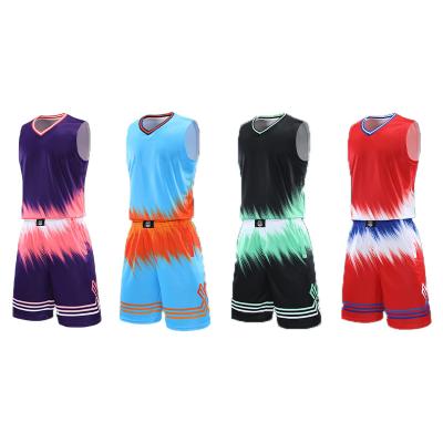 China New Breathable Reversible Tank Top Logo Uniforms Simple Design Sleeveless Custom Made Basketball Kit Basketball Uniforms For Boys for sale