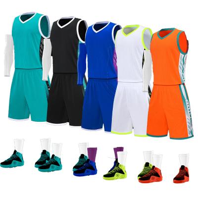 China New Style Breathable Create Your Own Logo Embroidered Basketball Jersey Custom Made Reversible Basketball Tank Top Uniform Design Online for sale