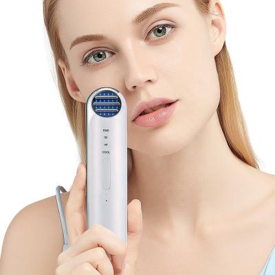 China Skin Tightening Color Household Machine EMS RF Facial Current Radio Frequency Cosmetology Instrument Skin Rejuvenation Red And Blue Light for sale