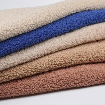 China Memory ETong Factory Bushed Plain Dyed Soft Fabric Thick Sherpa Fleece Sheep Plush Fabric For Stuffed Toys Home Textile for sale