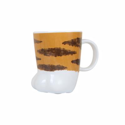 China Amazon Viable Hot Selling Products 2022 Cat Ceramic Mugs Custom Made, 3D Hand Painted Animal Ceramic Coffee Paw Mug Cup Any Shape and Size for sale