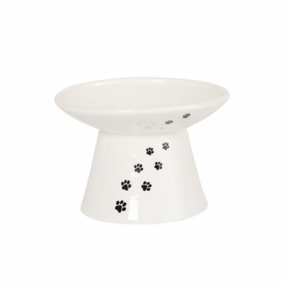 China Amazon Hot Selling Sustainable Pet Food Ceramic Tilted Bowls For Cats And Dogs Feeding Water Bowls With Stand Custom Printed Logo for sale