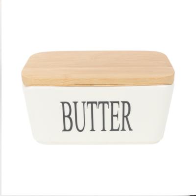 China Amazon Porcelain Viable Ceramic Butter Dish With Knife Lid Container Cheese Food Storage Keeper Butter Different Butter Dish Boxes for sale