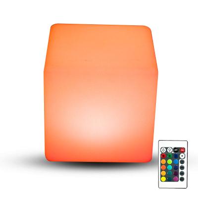 China Outdoor Waterproof Glowing Cube Chair LED Cube Chair Furniture Bar Colorful Light Cube LED Seat Cube Chair for sale