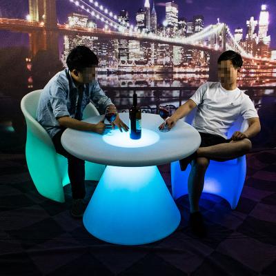 China Modern Modern LED Round Furniture LED Round Table Sale LED Bar Table Illuminated LED Home Decoration Table for sale