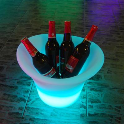 China Sustainable Bright Colorful Led Ice Bucket Wireless Led Bar Furniture Bucket For Beer&wine&drinks for sale