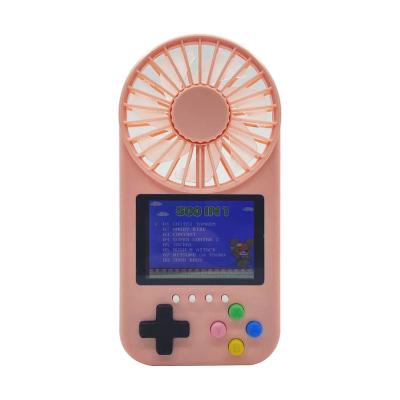 China Newest ABS Portable Handheld Game Console With LED Mini Fan 2.5 Inch Color LCD Screen 500 In 1 8bit Retro Games for sale