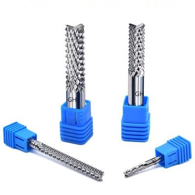 China PCB CNC 3.175 Corn Teeth Cutting Router Bit Tungsten Carbide Milling End Mill For PCB Wood Board for sale