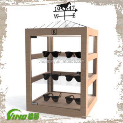 China Excellent performance sunglasses display cabinet, wooden sunglass display stand, sunglasses rack for sale