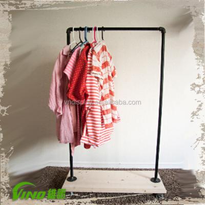 China Eco - Friendly Industrial Metal Clothes Storage Rack , Metal Clothes Rack With Wheels , Clothing Store Fixtures for sale