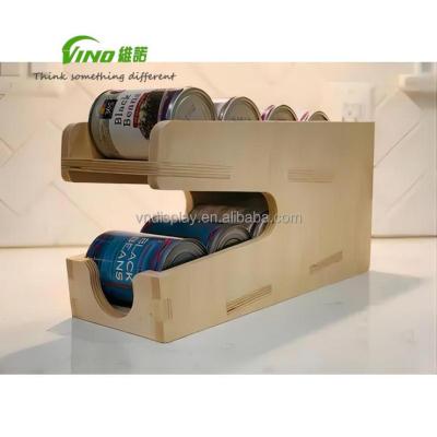 China Minimalist wooden canister organizer in the kitchen, soda, canned food spinning rack, pet snack cabinet, wall mounted dispensers. for sale