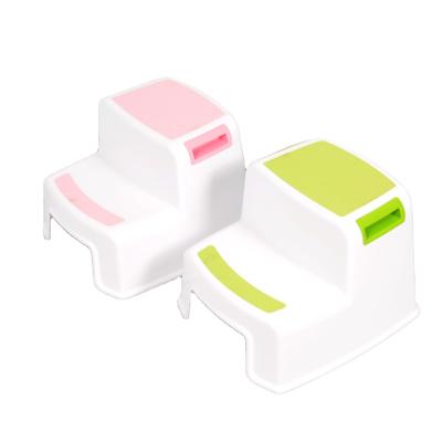 China Two-Step Rising Foot Stool Children Necessities Washing Stool Baby Daily Plastic Bathroom Non-Slip Stool for sale