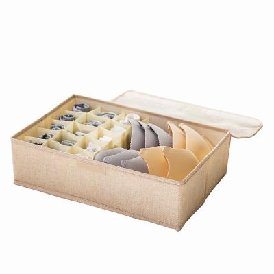 China New viable washable cotton and underwear cloth folding drawer socks and bra underwear cloth storage box for sale